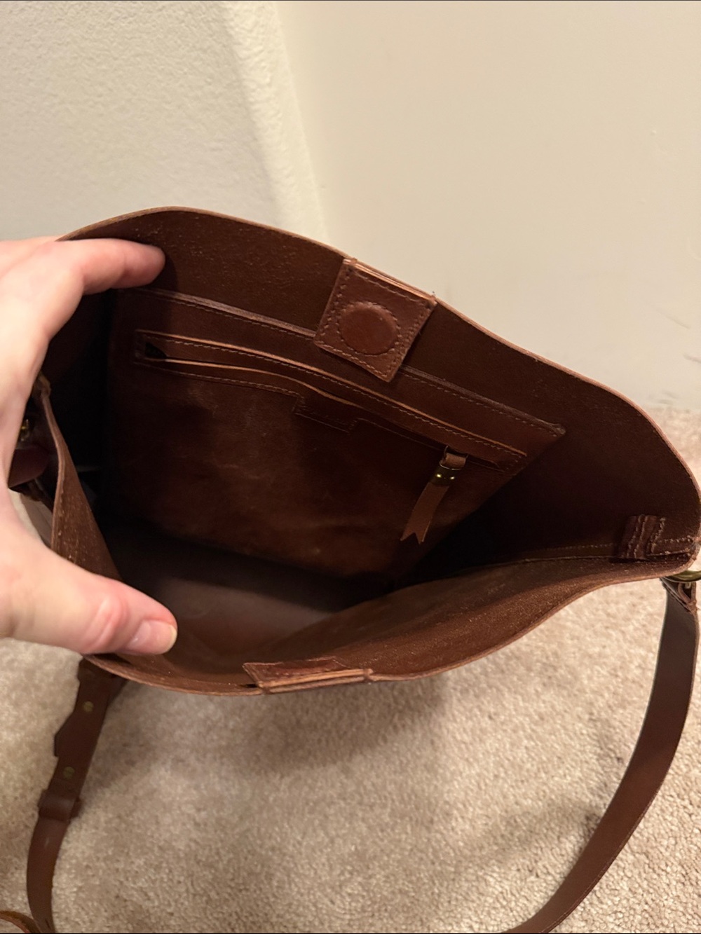 Madewell Chestnut Brown Leather Bucket Shoulder Bag - Picture 4 of 4